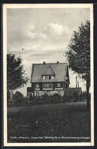 AK Oberbärenburg i. Osterzgeb., Cafe und Pension Zugspitze in Waldidylle