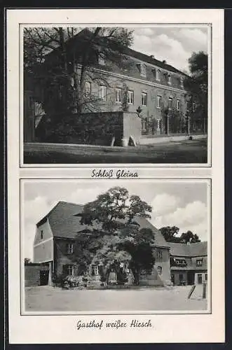 AK Gleina, Schloss, Gasthof weisser Hirsch