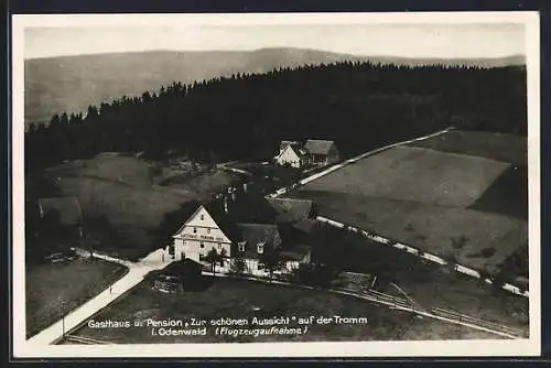 AK Tromm / Odenwald, Gasthaus-Pension Zur schönen Aussicht, Flugzeugaufnahme