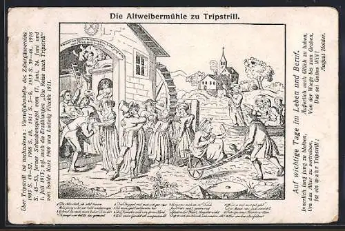 Künstler-AK Cleebronn, Altweibermühle zu Tripstrill