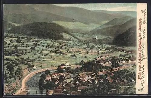 AK Baden-Baden, Blick vom Schloss Eberstein ins Murgtal