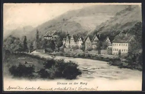 Künstler-AK Obertsrot, Strasse an der Murg