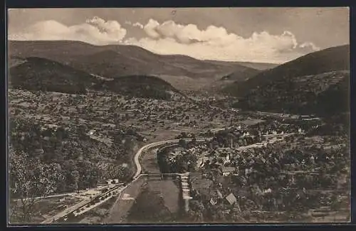 AK Baden-Baden, Blick ins Murgtal vom Schloss Eberstein