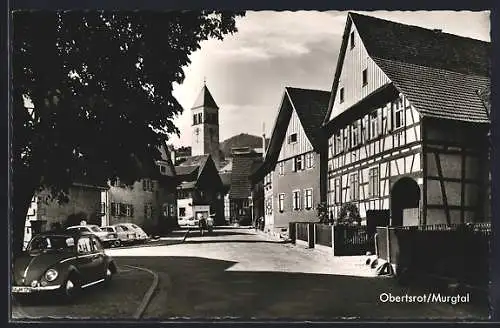 AK Obertsrot /Murgtal, Strassenpartie mit Fachwerkhäusern