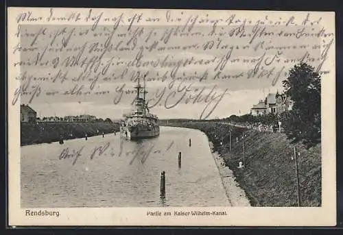 AK Rendsburg, Partie am Kaiser Wilhelm-Kanal