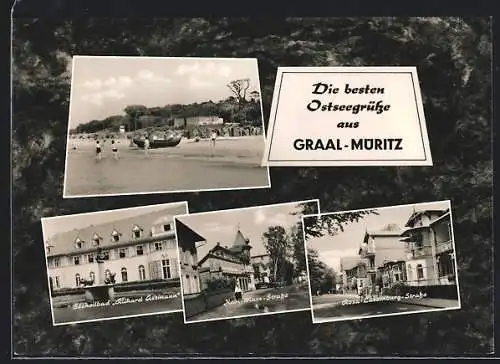 AK Graal-Müritz, Rosa-Luxemburg-Strasse, Seeheilnad Richard Assmann und Karl Marx Strasse