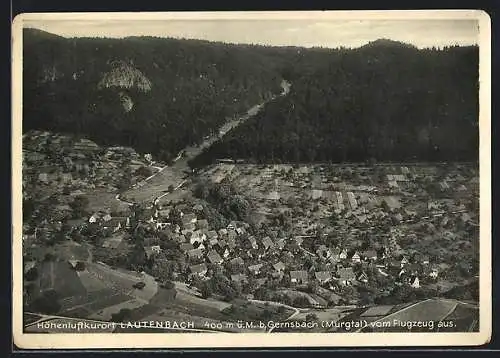 AK Lautenbach b. Gernsbach, Fliegeraufnahme der Ortschaft