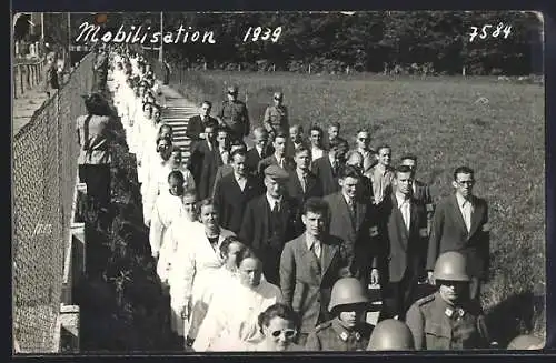 AK Mobilisation 1939, Schweizer Soldaten und Krankenschwestern