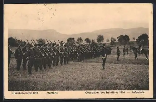 AK Grenzbesetzung 1914, Schweizer Infanterie in Uniform