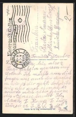 AK Schweizer Soldat in Uniform mit Gewehr