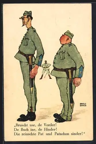 AK Grosser und kleinerer schweizer Soldat in Uniform