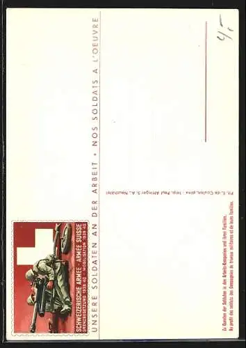 Künstler-AK Irgendwo in der Schweiz, Stop-Bunker an einer Einfallstrasse