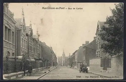 AK Marchienne-au-Pont, Rue de Cartier, Strassenpartie