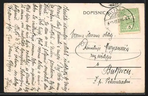 AK Ruma, Passanten in der Eisenbahn-Gasse