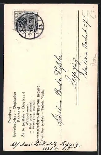 AK Mädchen sitzt mit Osterhasen unter einem Baum