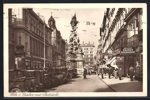 AK Wien, Graben mit Pestsäule