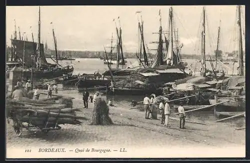 AK Bordeaux, Quai de Bourgogne, Hafen