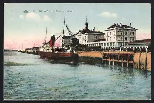 AK Calais, La Gare maritime, Hafen