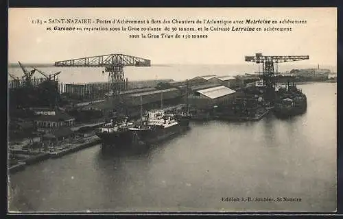 AK Saint-Nazaire, Hafen aus der Vogelschau