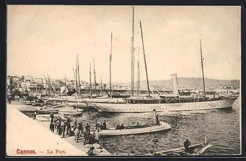 AK Cannes, Le Port, Hafen