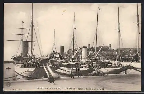 AK Cannes, Le Port-Quai Edouard VII, Hafen