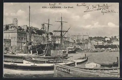 AK Cannes, Le Port, Hafen