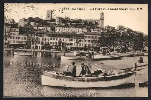 AK Cannes, Le Port et le Mont Chevalier, Hafen