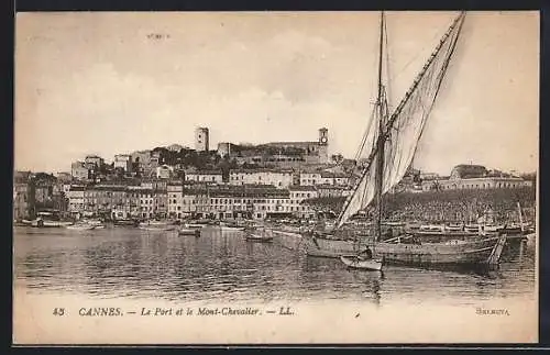 AK Cannes, Le Port et le Mont-Chevalier, Hafen