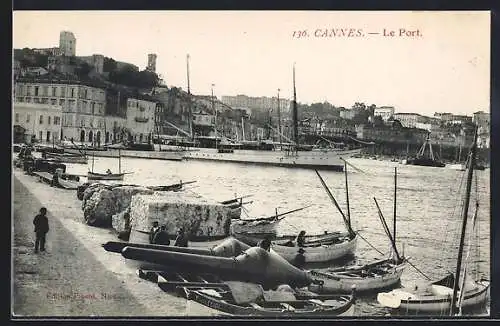 AK Cannes, Le Port, Hafen