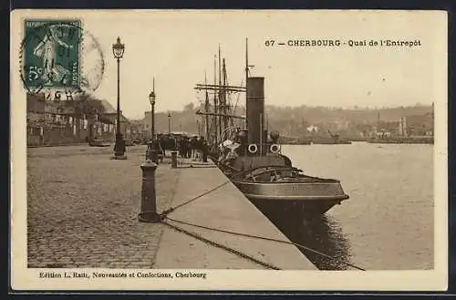 AK Cherbourg, Quai de l`Entrepot, Hafen