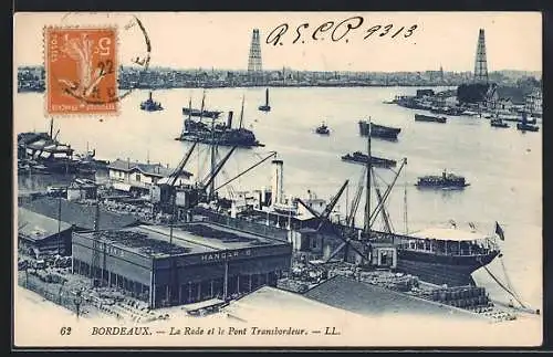 AK Bordeaux, La Rade et le Pont Transbordeur, Hafen