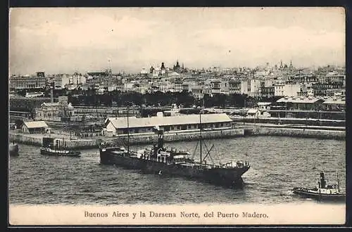 AK Buenos Aires, Panorama y la Darsena Norte del Puerto Madero, Hafen