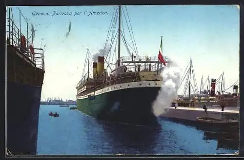 AK Palermo, Passagierschiff im Hafen