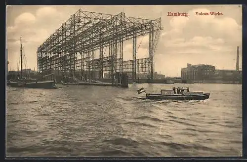 AK Hamburg, Vulcan-Werke bei dem Hafen