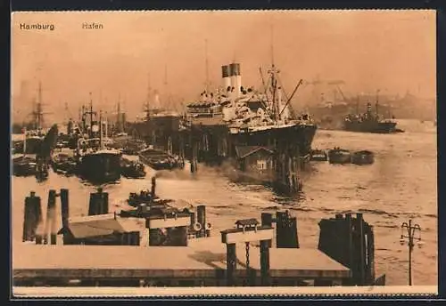 AK Hamburg, Schiffe im Hafen