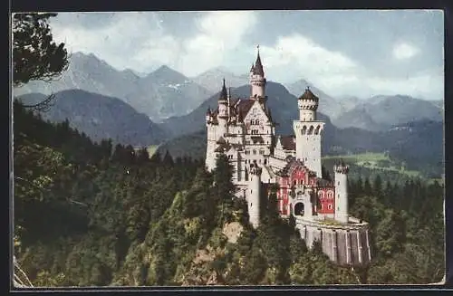 AK Neuschwanstein, Blick zum Schloss