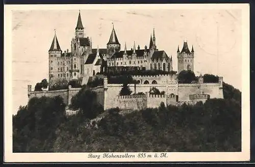 AK Blick auf die Burg Hohenzollern