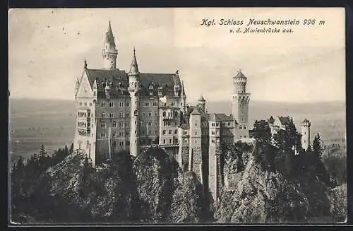 AK Blick auf Kgl. Schloss Neuschwanstein