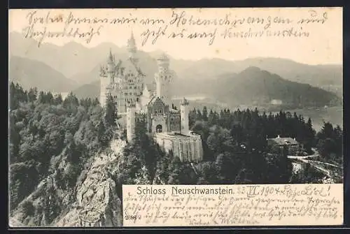 AK Neuschwanstein, Blick zum Schloss