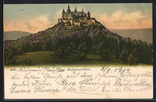 AK Bisingen, Blick zur Burg Hohenzollern