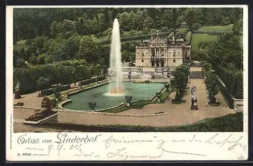 AK Linderhof, Schloss Linderhof mit Schlosspark