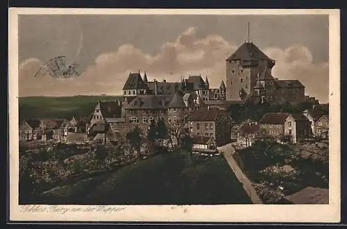 AK Burg a. d. Wupper, Teilansicht mit dem Schloss