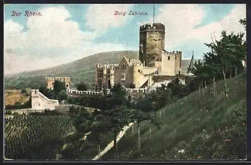 AK Oberlahnstein, Blick zur Burg Lahneck