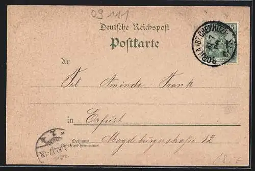 Künstler-AK Chemnitz, Schlossteich mit Schlosskirche, Mondschein