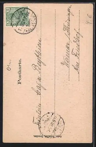 AK Dresden, Hauptallee im grossen Garten, Wappen