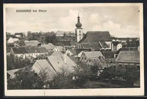 AK Sierning bei Steyr, Ortspartie mit der Kirche