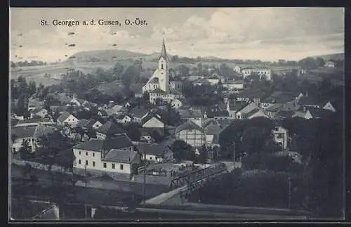 AK St. Georgen a. d. Gusen, Blick zur Kirche