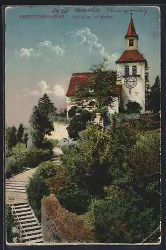 AK Obertürkheim, Treppe zur Kirche