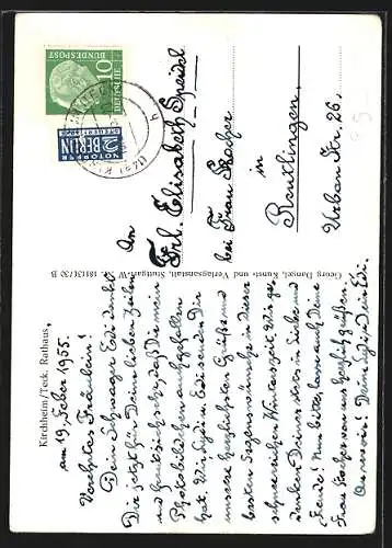 AK Kirchheim /Teck, Rathaus mit Strassenpartie