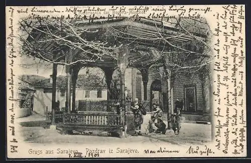 AK Sarajevo, Hofbrunnen der Begova-Moschee